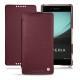 Housse cuir Sony Xperia Z3+ - Xperia Z4 - Lie de vin ( Pantone 5115C ) 