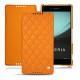 Housse cuir Sony Xperia Z3+ - Xperia Z4 - Orange fluo - Couture