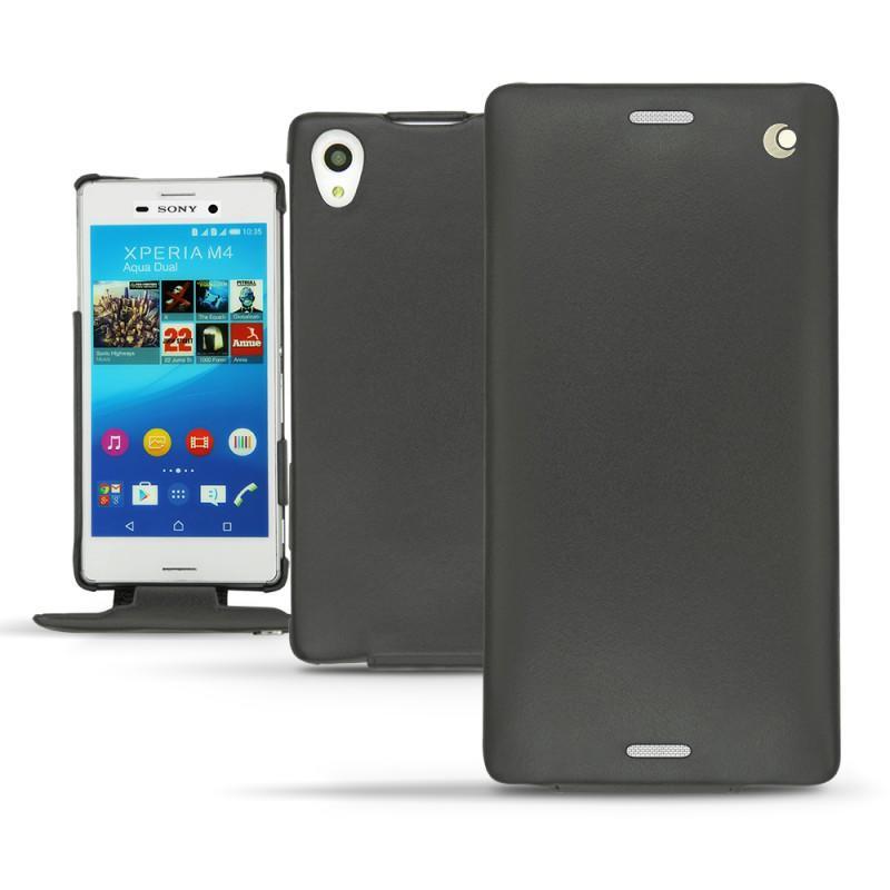 Housse cuir Sony Xperia M4 Aqua - Noir ( Nappa - Black ) 