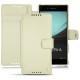 Capa em pele Sony Xperia Z3+ - Xperia Z4 - Ivoire ( Sleek P C12 - White ) 