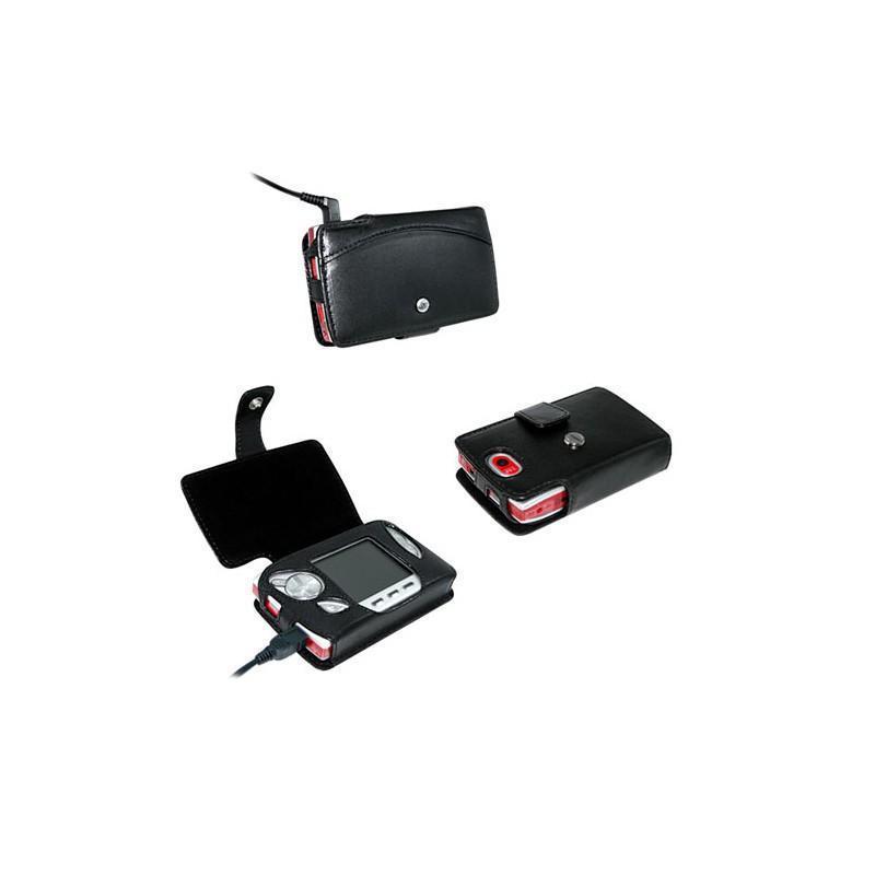 Leather case Archos Gmini 402 Camcorder  - Noir ( Nappa - Black ) 