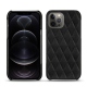 Apple iPhone 12 Pro Max leather cover - Negre poudro - Couture
