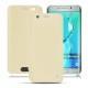 Housse cuir Samsung Galaxy S6 Edge Plus - Beige ( Nappa - Pantone 7502C ) 