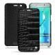 Housse cuir Samsung Galaxy S6 Edge Plus - Crocodile nero