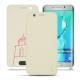 Samsung Galaxy S6 Edge Plus leather case - Blanc escumo