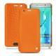Samsung Galaxy S6 Edge Plus leather case - Orange fluo