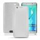 Funda de piel Samsung Galaxy S6 Edge Plus - Platinium ( Bologna Hi Gloss Metallic - Pantone 877C ) 