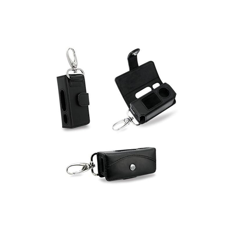 Lederetui Cowon iAudio U3  avec mousqueton - Noir ( Nappa - Black ) 