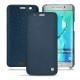 Samsung Galaxy S6 Edge Plus leather case - Jean vintage ( Roughtcut - Pantone 285U  ) 