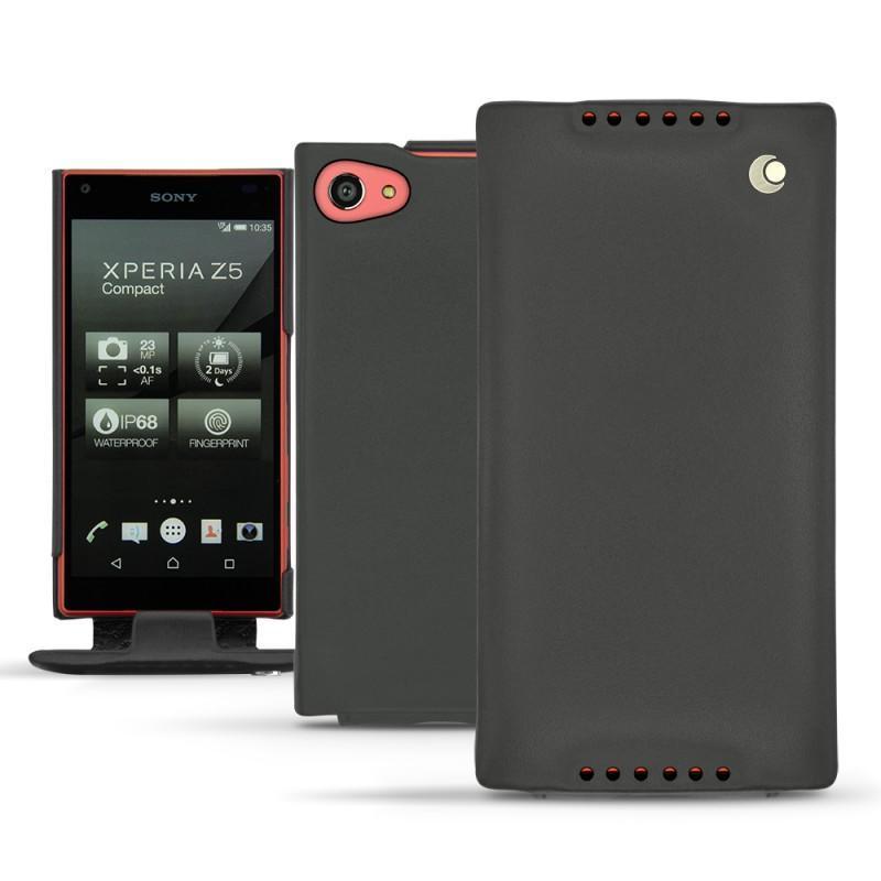 Housse cuir Sony Xperia Z5 Compact - Noir ( Nappa - Black ) 
