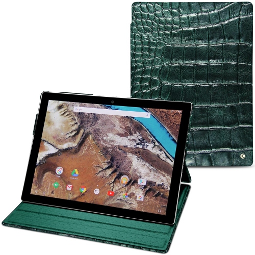 Custodia in pelle Google Pixel CCrocodile pino ( Pantone #173F35 ) 