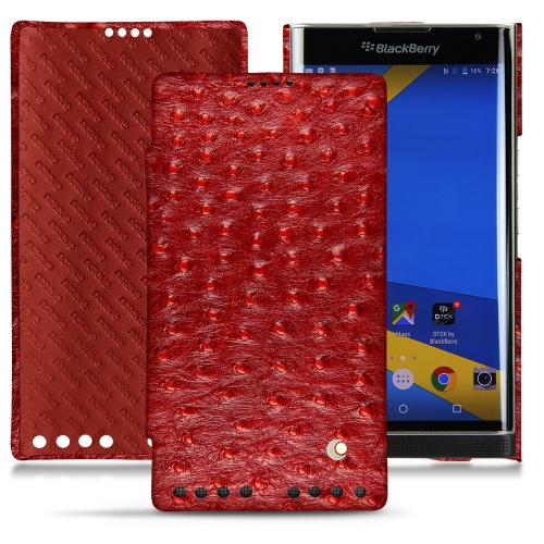 Funda de piel Blackberry PrivAutruche ciliegia ( Pantone #a4343a ) 