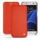 Housse cuir Samsung Galaxy S7 Edge - Papaye ( Pantone 180C ) 