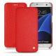 Samsung Galaxy S7 Edge leather case - Tomate ( Pantone 187C ) 