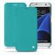 Housse cuir Samsung Galaxy S7 Edge - Bleu fluo