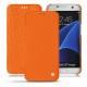 Lederschutzhülle Samsung Galaxy S7 Edge - Orange fluo
