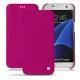 Samsung Galaxy S7 Edge leather case - Rose fluo