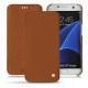 Housse cuir Samsung Galaxy S7 Edge - Marron ( Nappa - Pantone 1615C ) 