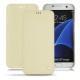 Housse cuir Samsung Galaxy S7 Edge - Ivoire ( Sleek P C12 - White ) 