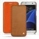 Capa em pele Samsung Galaxy S7 Edge - Mandarine vintage ( Pantone 165C ) 