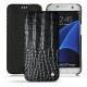Housse cuir Samsung Galaxy S7 Edge - Crocodile nero