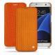 Custodia in pelle Samsung Galaxy S7 Edge - Abaca arancio