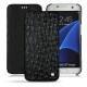 Capa em pele Samsung Galaxy S7 Edge - Autruche nero