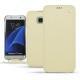 Housse cuir Samsung Galaxy S7 Edge - Ivoire ( Sleek P C12 - White ) 