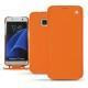 Housse cuir Samsung Galaxy S7 Edge - Orange fluo