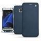 Custodia in pelle Samsung Galaxy S7 Edge - Jean vintage ( Roughtcut - Pantone 285U  ) 