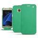 Housse cuir Samsung Galaxy S7  - Menthe vintage ( Pantone 562C ) 