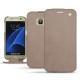 Housse cuir Samsung Galaxy S7  - Taupe vintage ( Pantone 7530C ) 
