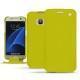 Samsung Galaxy S7 leather case - Jaune fluo
