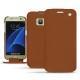 Housse cuir Samsung Galaxy S7  - Marron ( Nappa - Pantone 1615C ) 