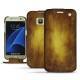 Housse cuir Samsung Galaxy S7  - Doré Patine