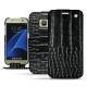 Housse cuir Samsung Galaxy S7  - Crocodile nero