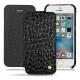 Apple iPhone SE leather case - Autruche nero