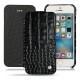 Apple iPhone SE leather case - Crocodile nero