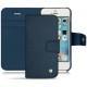 가죽 커버 Apple iPhone SE - Jean vintage ( Roughtcut - Pantone 285U  ) 
