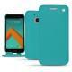 HTC 10 leather case - Bleu fluo