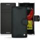 Housse cuir Sony Xperia XZ - Dark vintage ( Roughtcut - Black#5256 ) 