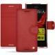 Housse cuir Sony Xperia XZ - Cerise vintage ( Pantone 185C ) 
