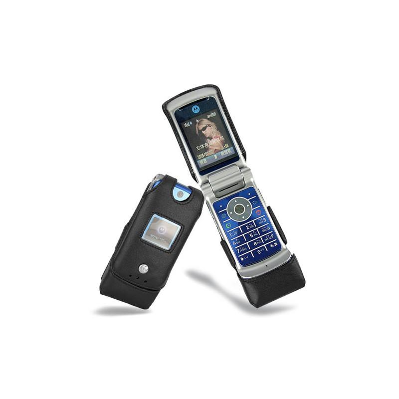 Lederschutzhülle Motorola KRZR K1  - Noir ( Nappa - Black ) 