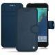 Housse cuir Google Pixel XL - Jean vintage ( Roughtcut - Pantone 285U  ) 