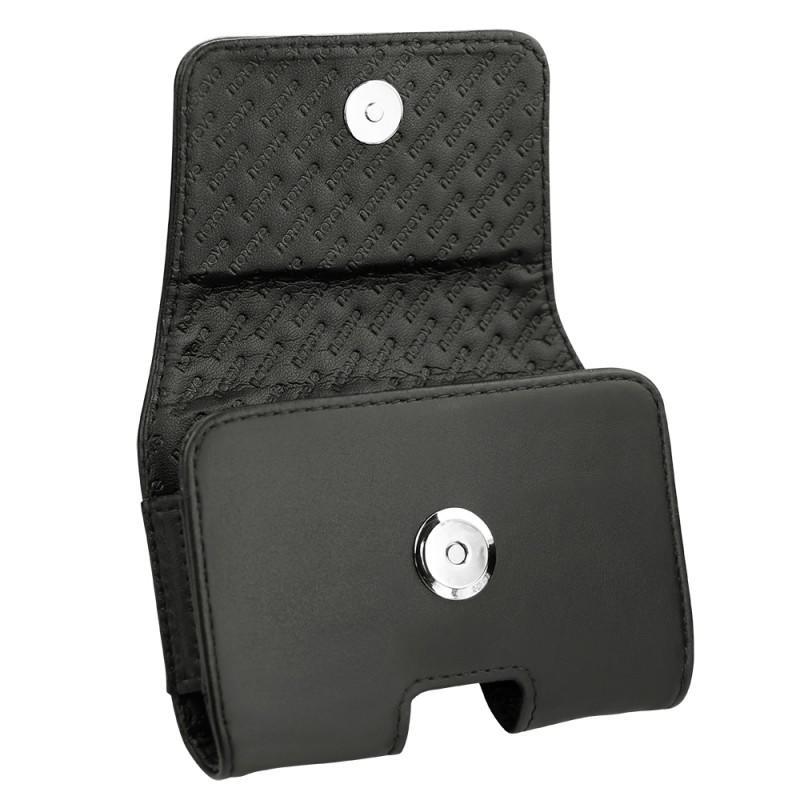 Astuccio universale orizzontale per telefono - pelle, formato me - Noir ( Nappa - Black ) 