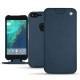 Google Pixel XL leather case - Jean vintage ( Roughtcut - Pantone 285U  ) 