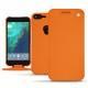 Google Pixel XL leather case - Orange fluo