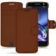 Housse cuir Lenovo Moto Z - Marron PU