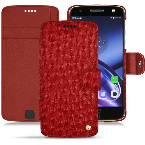 Custodia in pelle Lenovo Moto ZAutruche ciliegia ( Pantone #a4343a ) 