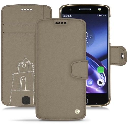 가죽 커버 Lenovo Moto ZDarboun sabla ( Pantone #BCB1A1 )